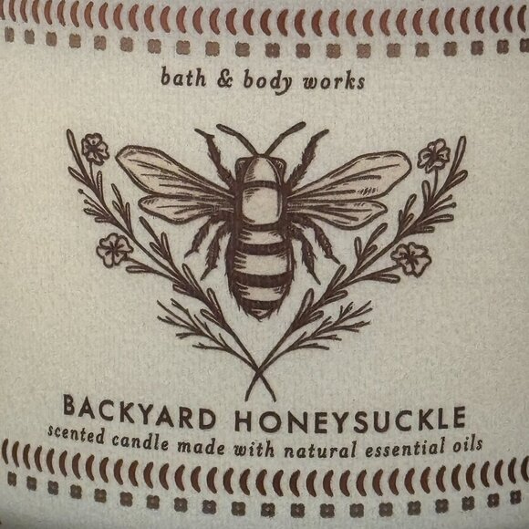 BBW Backyard Honeysuckle Bath & Body Works 3 Wick Candle - Picture 3 of 10